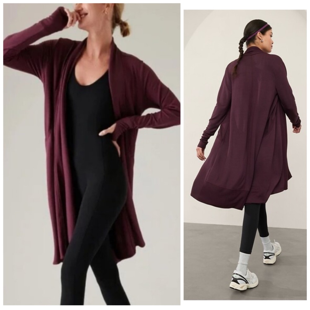Pranayama Athleta Long Wrap Sweatshirt Cardigan | Medium | NWOT